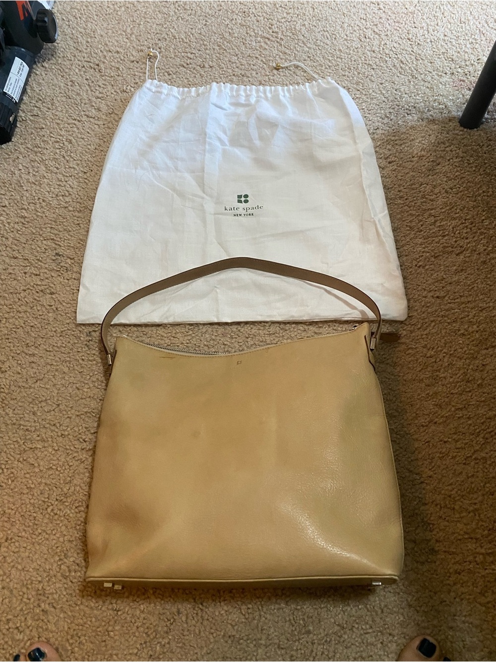 kate spade tan leather shoulder bag